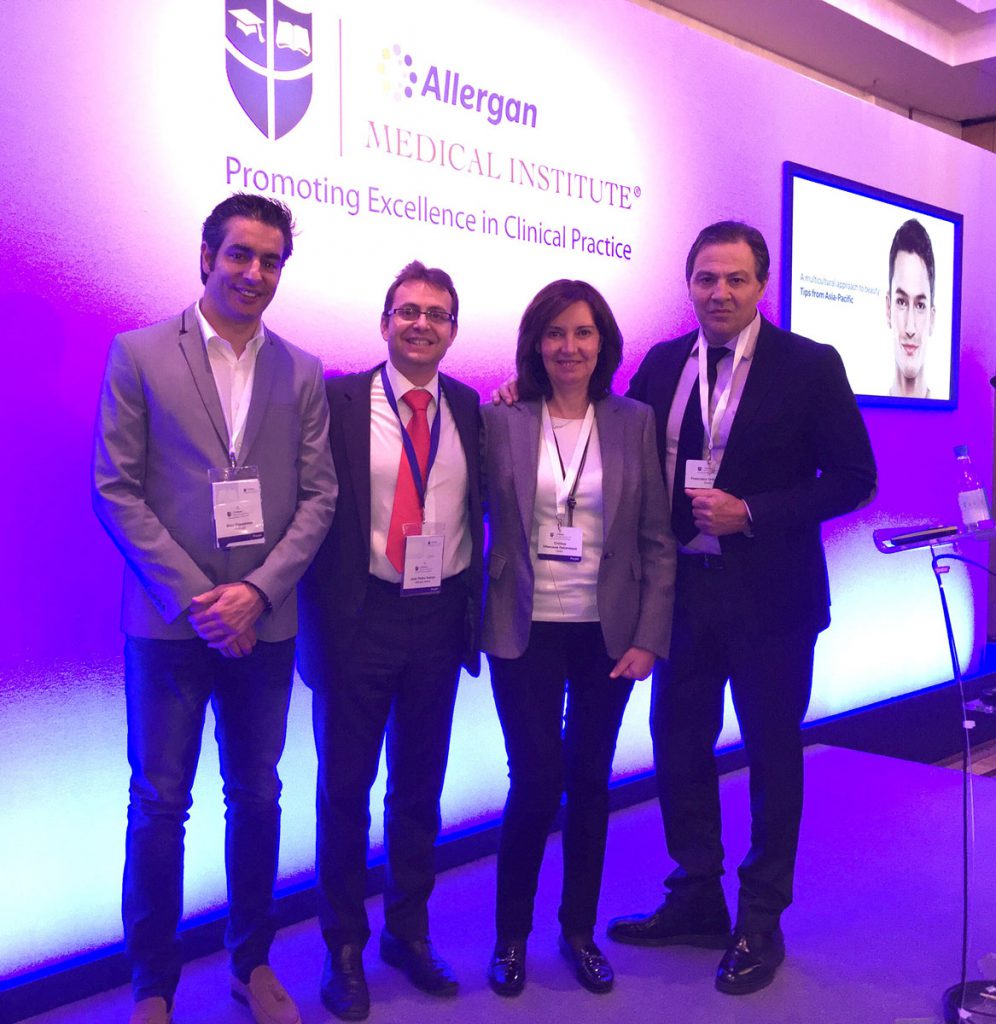 La Dra Villanueva con el Dr Figueredo Juan Pedro Franco y Dr Ortiz representando a España y Portugal - Londres 2016